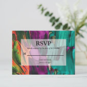 Carte RSVP Acrylique Peinture Abstraite (Debout devant)