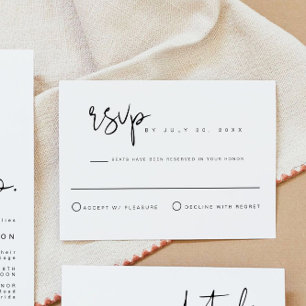 Carte RSVP ADELLA Edgy minimaliste de mariage mode