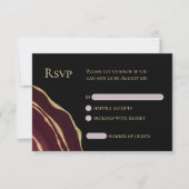 Carte RSVP agate rouge foncé (Devant)