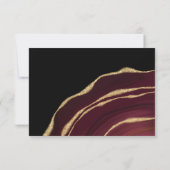 Carte RSVP agate rouge foncé (Dos)