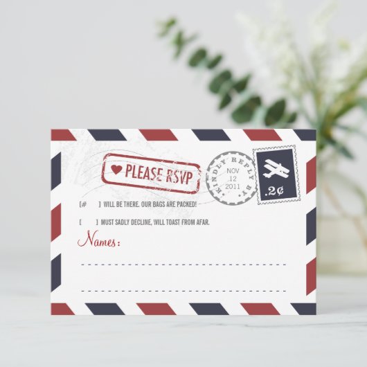 Carte RSVP Airmail (Debout devant)
