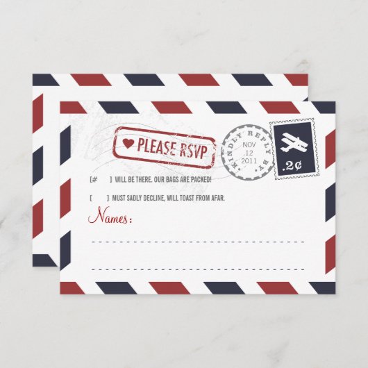 Carte RSVP Airmail (Devant / Derrière)