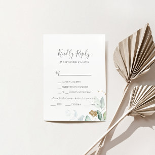 Carte RSVP Airy Greenery à imprimer ou à imprimer