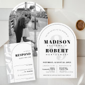 Carte RSVP Ampersand Modern White Arch Wedding