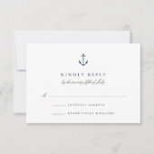 Carte RSVP Ancre Nautique simple et élégante (Devant)