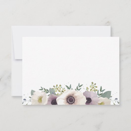 Carte RSVP Anemone Bouquet (Dos)