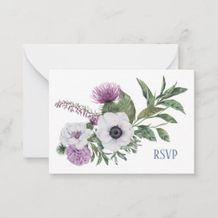 Carte RSVP Anemone et Thistle
