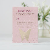 Carte RSVP Anniversaire Rose Et Gold Girl (Debout devant)