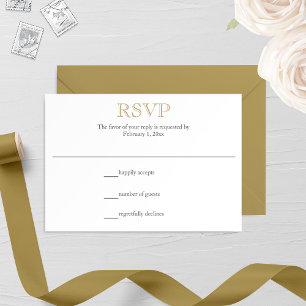 Carte RSVP Antique Gold Wedding