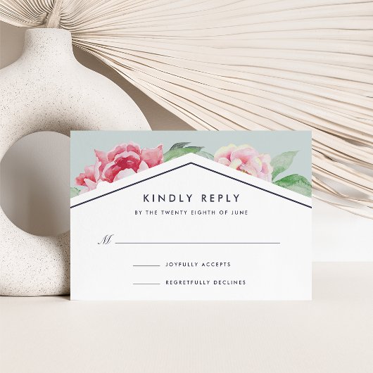 Carte RSVP Antique Peony | Vider et vider