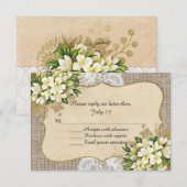 Carte RSVP Antique Spring Wedding (Devant / Derrière)