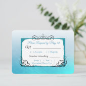 Carte RSVP Aqua Black and Blue Wedding (Debout devant)