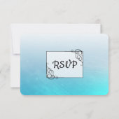 Carte RSVP Aqua Black and Blue Wedding (Dos)