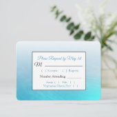 Carte RSVP Aqua Black and Blue Wedding (Debout devant)