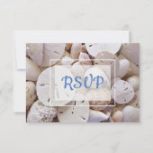 Carte RSVP Aqua Blue Dollar Oceanic Wedding (Dos)