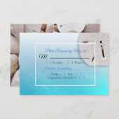 Carte RSVP Aqua Blue Dollar Oceanic Wedding (Devant / Derrière)