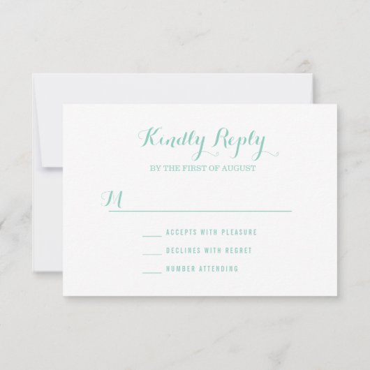 Carte RSVP Aqua String Lights Wedding (Dos)