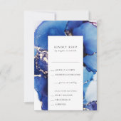 Carte RSVP Aquarelle avec choix de repas (Devant)