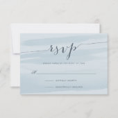 Carte RSVP Aquarelle Chiffon | Ciel (Devant)
