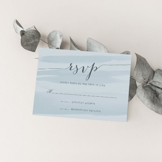 Carte RSVP Aquarelle Chiffon | Ciel