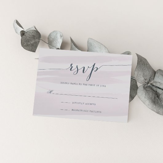 Carte RSVP Aquarelle Chiffon | Grey Lilac
