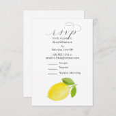 Carte RSVP Aquarelle Citron (Devant / Derrière)