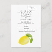 Carte RSVP Aquarelle Citron (Devant)