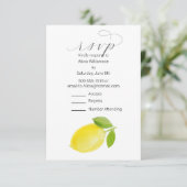 Carte RSVP Aquarelle Citron (Debout devant)
