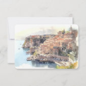 Carte RSVP Aquarelle Côte d'Azur France Riviera (Dos)
