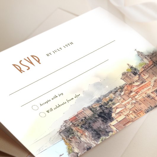 Carte RSVP Aquarelle Côte d'Azur France Riviera
