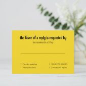 Carte RSVP Aquarelle jaune vert (Debout devant)