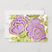 Carte RSVP Aquarelle Peinte Roses violets (Devant)