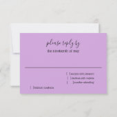 Carte RSVP Aquarelle Peinte Roses violets (Dos)