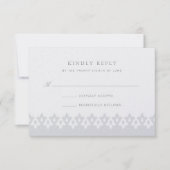 Carte RSVP Arabesque | Perle d'argent (Devant)