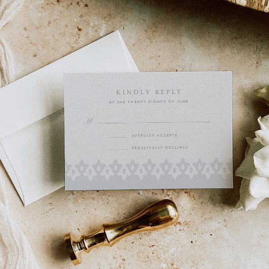 Carte RSVP Arabesque | Perle d'argent