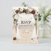 Carte RSVP Arbour Mariage Plage (Debout devant)