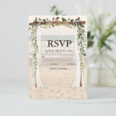 Carte RSVP Arbour Mariage Plage (Debout devant)