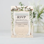 Carte RSVP Arbour Mariage Plage (Debout devant)