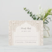 Carte RSVP Arc Islamique Exquise pour Mariage (Debout devant)