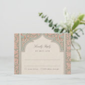 Carte RSVP Arc Islamique Exquise pour Mariage (Debout devant)