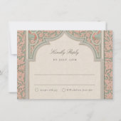 Carte RSVP Arc Islamique Exquise pour Mariage (Devant)
