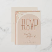 Carte RSVP Arche Déco Moderne Beige (Recto/Verso)