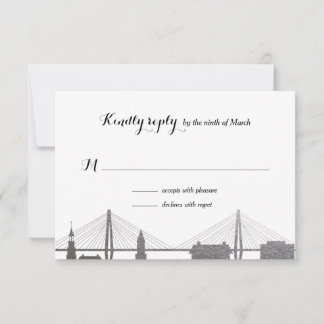 Carte Rsvp Argent Charleston Caroline du Sud Faux