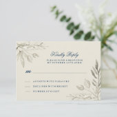 Carte RSVP Argent et Marine (Debout devant)