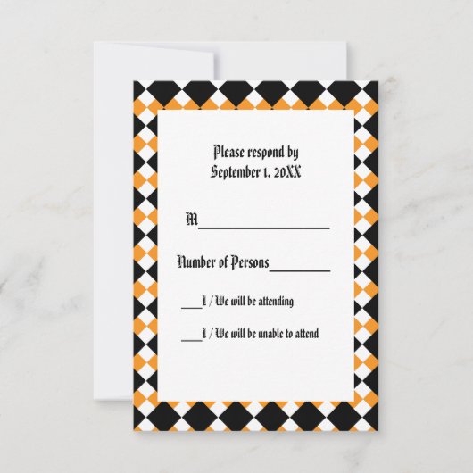 Carte RSVP Argyll Ivory XI (orange) (Devant)