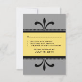 Carte RSVP Art Déco gris/jaune (Dos)