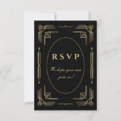 Carte RSVP Art Déco moderne de luxe (Devant)