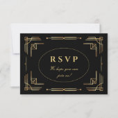Carte RSVP Art Déco moderne de luxe (Devant)