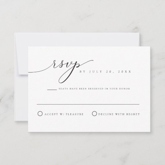 Carte RSVP ASHER Elegant Script de calligraphie (Devant)