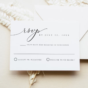 Carte RSVP ASHER Elegant Script de calligraphie